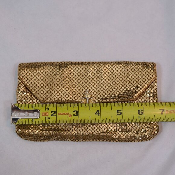 Vintage Whiting & Davis Gold Mesh Evening Clutch Bag With Satin Lining & Butterf - Picture 6 of 6